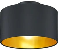 Plafoniera Soffitto Interno 2 Luci 4W Elegante Paralume Nero Oro Hostel GD Trio