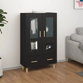 Credenza Nera 70x31x115 Cm İn Legno Multistrato /