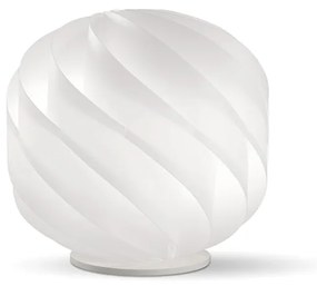 Lampada Da Tavolo Globe 1 Luce In Polilux Bianco Con Base D25 Made In Italy