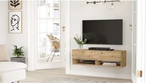 Mobile Tv Sospeso 100x32x30 Effetto Legno Rovere Evolution