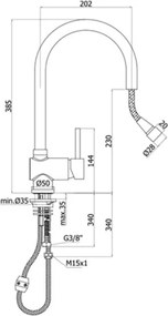 Miscelatore Lavello canna orientabile con Doccetta Estraibile Paffoni Serie Stick Cromato SK185CR
