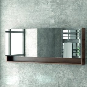 Specchio bagno 155cm contenitore con 3 ante e 2 ripiani | SP-155BS - KAMALU