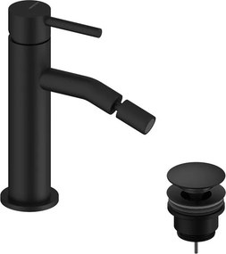 Rubinetto per bidet getto laminare cristallino LOOP SANYCCES nero spazzolato opaco