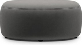 Poggiapiedi grigio scuro con rivestimento in velluto Kate – Micadoni