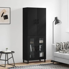 Credenza Nera 69,5x34x180 Cm İn Legno Multistrato /