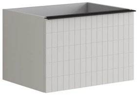 Mobile da bagno sotto lavabo Pixel grid grigio pastello laccato opaco L 60 x H 40 x P 45.5 cm 1 cassetto, lavabo non incluso