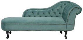 Chaise longue destra in velluto verde menta NIMES Beliani