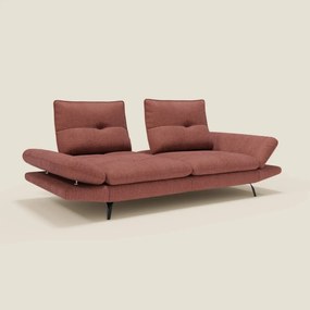 Ardex Divano 3 posti con schienali traslanti e braccioli regolabili in morbido tessuto impermeabile T06 corallo