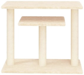 Pali tiragraffi per gatti con piattaforme crema 62,5 cm