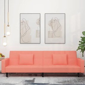 Divano Letto A 2 Posti Con 2 Cuscini Rosa İn Velluto /