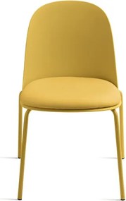 Sedia in polipropilene Giallo con seduta in ecopelle LETE 2 sedie