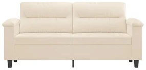 Divano a 2 posti beige 140 cm in tessuto microfibra