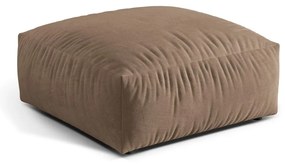 Poggiapiedi componibile marrone chiaro con rivestimento in velluto Martina – Micadoni