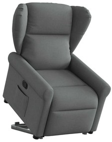 Poltrona Alzapersona Reclinabile Grigio Scuro İn Tessuto /