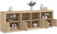 Credenza con Luci LED Rovere Sonoma 202x37x67 cm 3209011