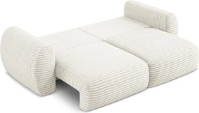 Divano beige allungabile/con contenitore con rivestimento in velluto a coste 266 cm Kini – Makamii