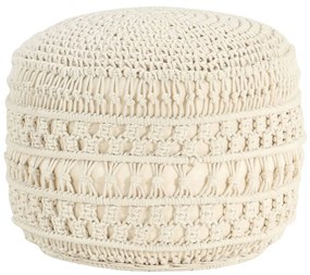Pouf lavorato a mano in macramé 45x30 cm in cotone
