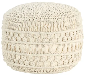 Pouf lavorato a mano in macramé 45x30 cm in cotone