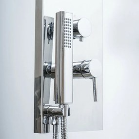 Colonna doccia multifunzione cromo lucido con 4 getti in acciaio inox