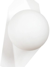 Applique Moderna 1 Luce Parvati In Acciaio Bianco E Sfera Vetro Opalino