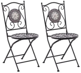 Set di 2 sedie da giardino in metallo nero CARIATI Beliani