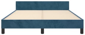 Giroletto con testiera blu scuro 140x190 cm in velluto