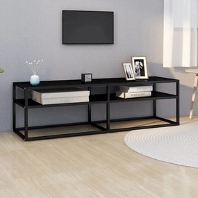 Mobile Porta Tv Nero 140x40x40,5 Cm İn Vetro Temperato /