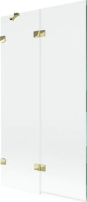 Mexen Lunar paravento per vasca da bagno a 2 ante sinistro 100 x 150 cm, trasparente, dorato - 897-100-100-50-00-L