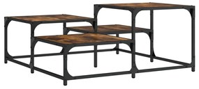 Tavolino salotto rovere fumo 87,5x87,5x40 cm legno multistrato