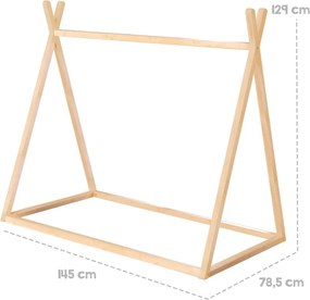 Letto per bambini in colore naturale 70x140 cm Montessori - Roba
