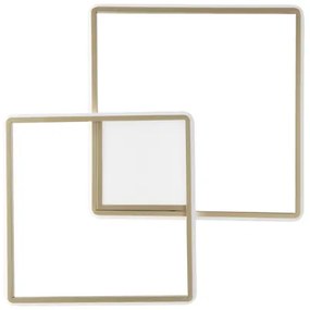 Plafoniera LED DOWEL 55x7 cm in metallo verniciato oro