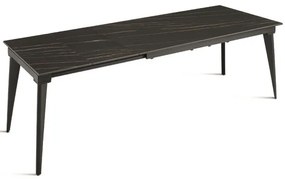Tavolo allungabile 240 cm ULISSE con top grčs porcellanato effetto Marmo Nero