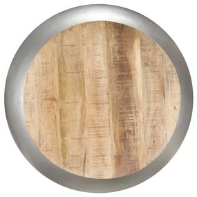 Tavolino da caffè grigio 68x68x30 cm in legno massello di mango