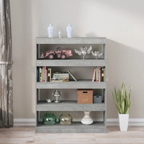 Libreria/Divisorio Grigio Cemento 100x30x135 cm