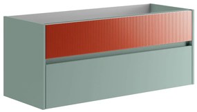 Mobile da bagno sospeso sotto lavabo L 119.5 x H 50 x P 45.5 cm rosso opaco, 2 cassetti Niwa