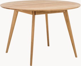 Tavolo rotondo in legno di quercia bianco lavato Yumi Ø115 cm