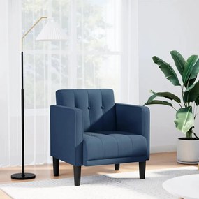 Divano Sedia Con Braccioli Blu 53 Cm İn Tessuto /