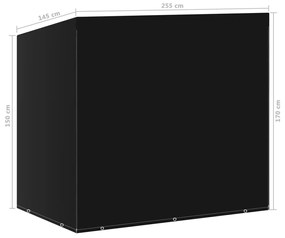 Telo di Copertura per Dondolo 10 Occhielli 2 Zip 255x145x170 cm