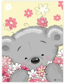 Quadro dell'orsetto di peluche con i fiori | Inspio