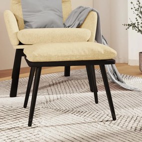 Poggiapiedi crema 45x29,5x35 cm in tessuto e similpelle