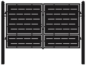 Cancello con serratura manuale Privacy in ferro, apertura centrale, L 308.5 x H 180 cm, di colore nero