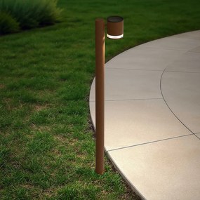 Paletto da Giardino Solare Corten da 100cm IP54 in Alluminio Colore Bianco Naturale 4.000K