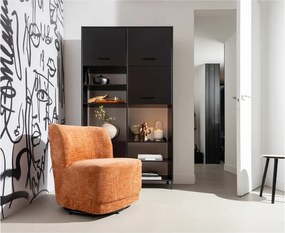 Poltrona in velluto arancione Atty - WOOOD