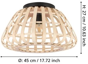 Eglo 390149 - Plafoniera MONTEZUELO 1xE27/40W/230V bambù
