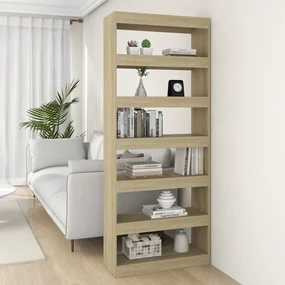 Libreria/divisorio rovere sonoma 80x30x198 cm in truciolato