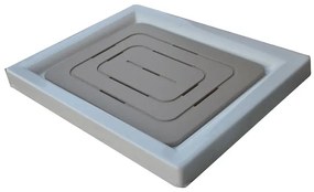 Antiscivolo doccia pedana in legno 55 x 68 ideale per piatto 70 x 90 tortora