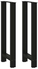 Gambe Per Tavolino Nero 2 Pz 50x(100-101) Cm Acciaio /