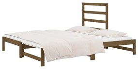 Dormeuse Estraibile Miele 2x(90x200) cm Legno Massello di Pino