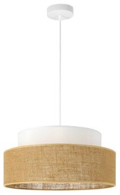 Lampadario a sospensione con filo BOHO 1xE27/60W/230V diametro 40 cm bianco/beige