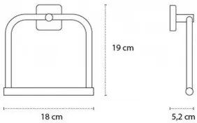 New Line AS2 Portasciugamani 18x19 cm Ad Anello In Acciaio Inox Cromo